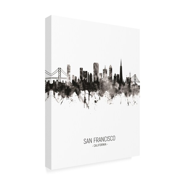 Michael Tompsett 'San Francisco California Skyline Portrait II' Canvas Art,18x24